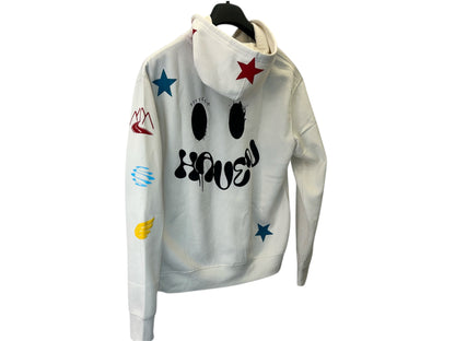Haven Smile Hoodie – White Red Star Glow