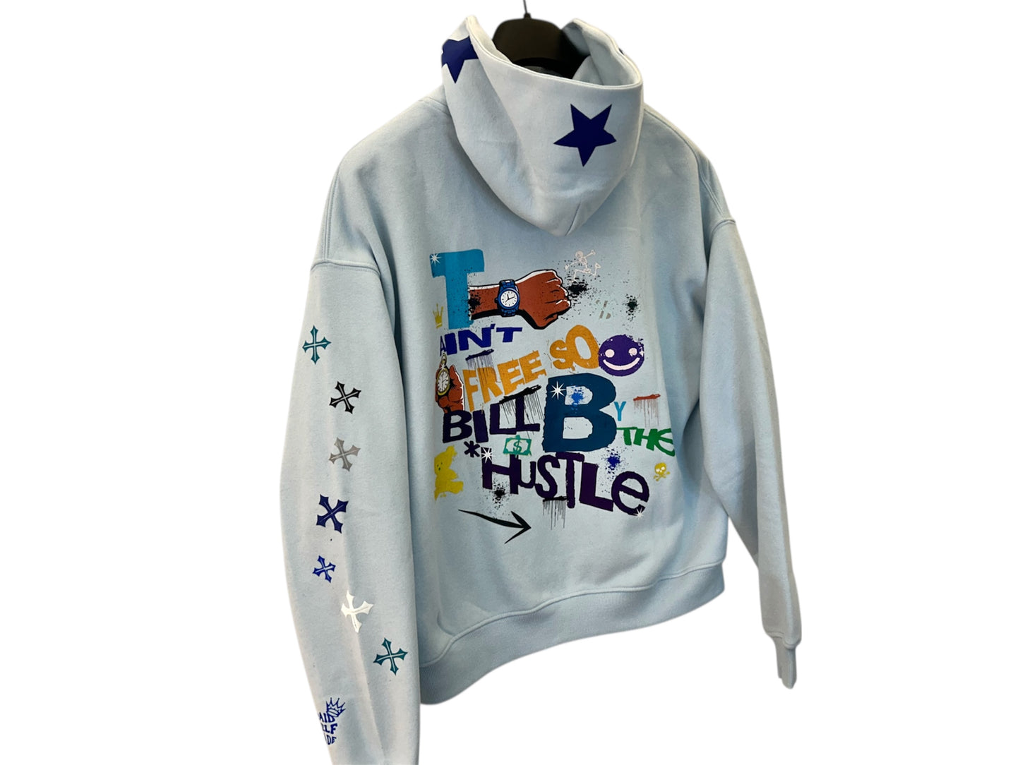 Haven Smile Hoodie – Blue 3D Portrait