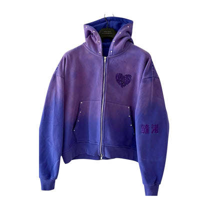 Haven Diamond Zip Hoodie – Purple Two-Tone