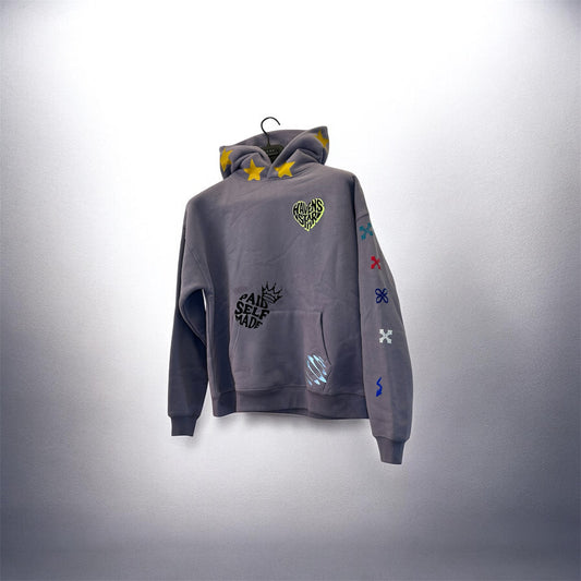 Haven Smile Hoodie – Purple Orange Splatter
