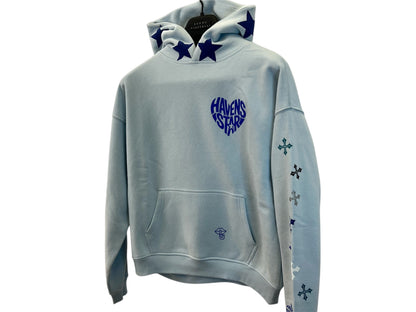 Haven Smile Hoodie – Blue 3D Portrait