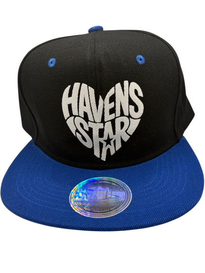 Haven Star Snapback – Black Blue Brim