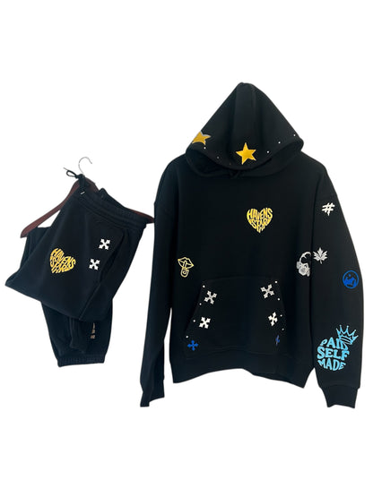 Haven Smile Tracksuit – Gold Grey Star-Glow