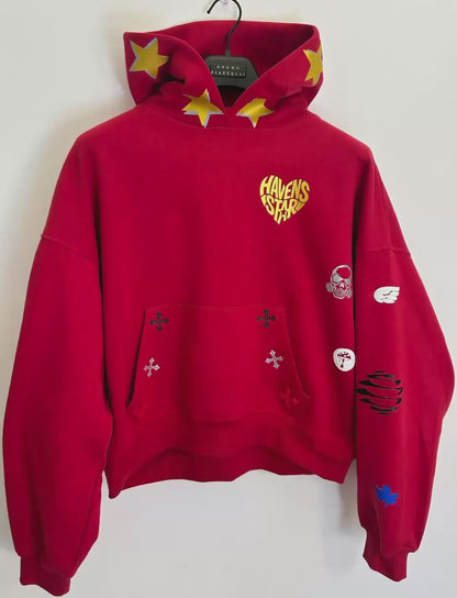 Haven Smile Hoodie – Red Gold Star
