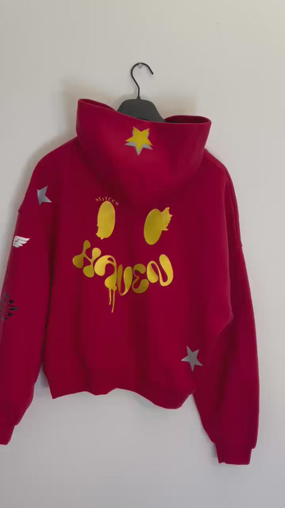 Haven Smile Hoodie – Red Gold Star